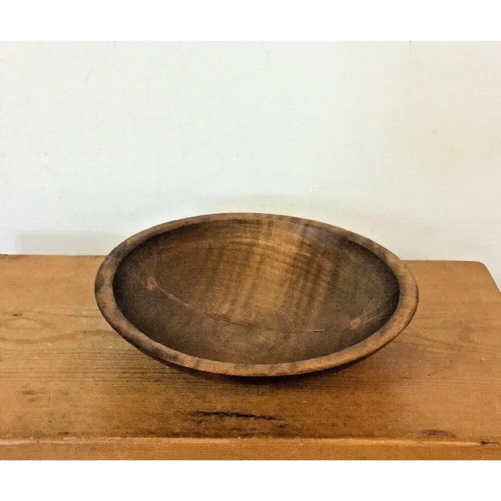 Set 4 Vtg Mid Century Hardwood International Paper Stamped Wooden Salad Bowl Set